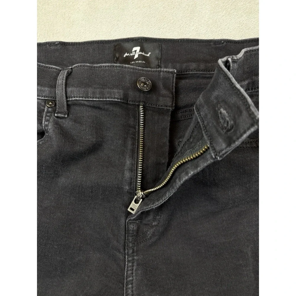 7 For All Mankind Jeans Men's 36 Black Standard Straight USA Denim Pants (35X28)